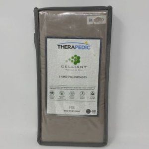 Therapedic Celliant 2 King Pillowcases 400TC Clay